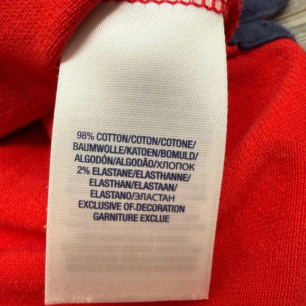 Kids Ralph Lauren‎ Red Short Sleeve Polo Shirt Navy Embroidered Pony Logo Size 5